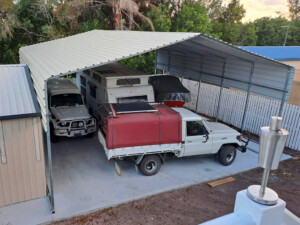 Portable Carport Shelter | 6X7.5X3.9 M Metal Wrapped Roof | Easycarport